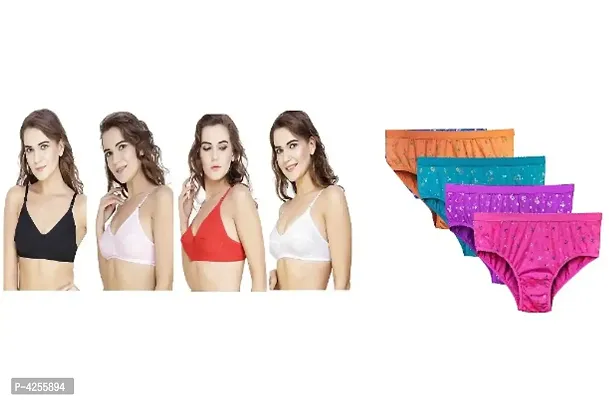 Women Trendy Bra & Panty Set Pack Of 4