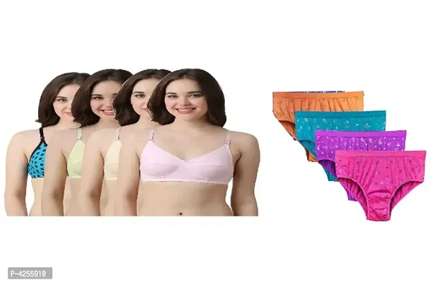 Women Trendy Bra & Panty Set Pack Of 4-thumb0