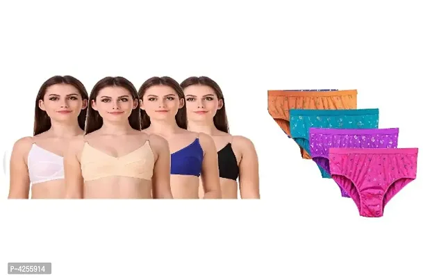 Women Trendy Bra  Panty Set Pack Of 4-thumb0