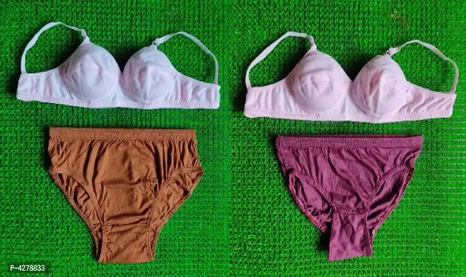 Women Trendy Bra  Panty Set Pack Of 2