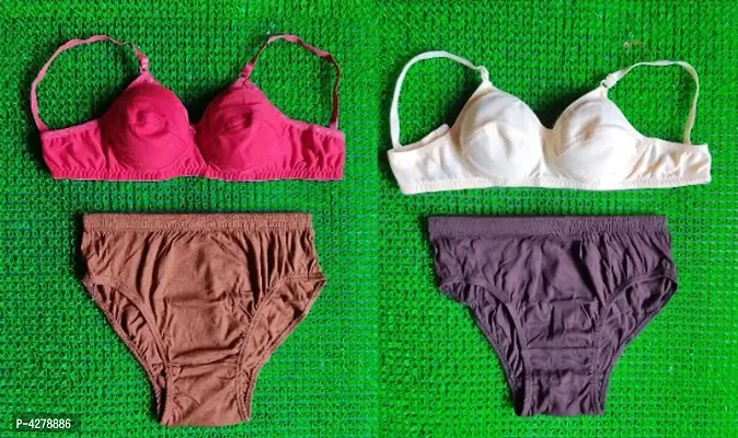 Women Trendy Bra & Panty Set Pack Of 2