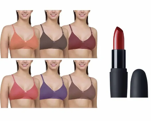 Women Trendy Bra Pack Of With Free Matte Lipstick