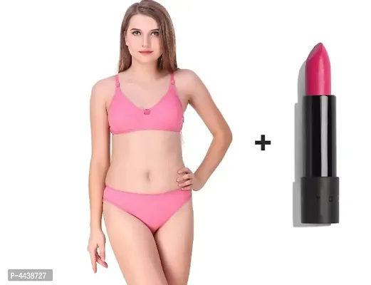 Women Trendy Lingerie Set With Pack Of 1 Lipstick