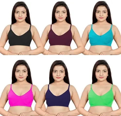 Stylish Blend Non Padded Bras For Women Pack Of