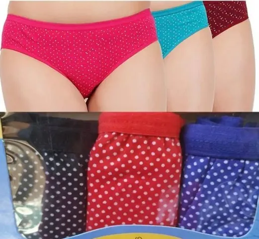 Multicolored Regular wear Printed Cotton panties for women