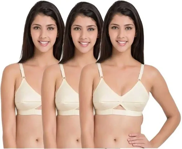 Cotton White Non-Padded Bra for Women