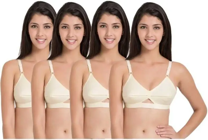 Comfy White Regular wear Cotton Bra Combo