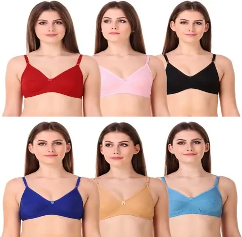 Women's Hosiery Non- Padded Basic Bras Combo Of