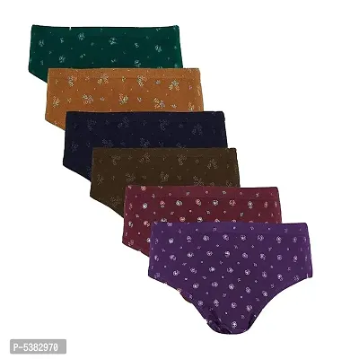 Women Printed Panty Pack of 6 (Random Colour Will Be Send)