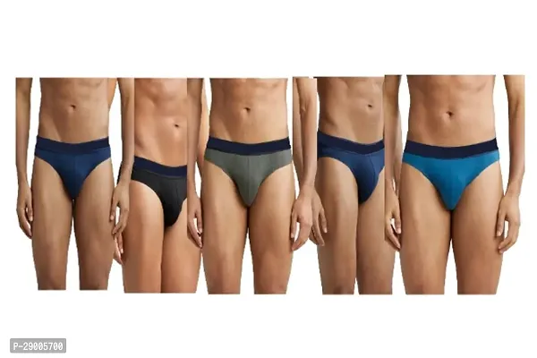 Classic Cotton Blend Solid Brief for Men, Pack of 5