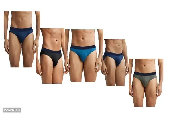 Classic Cotton Blend Solid Brief for Men, Pack of 5