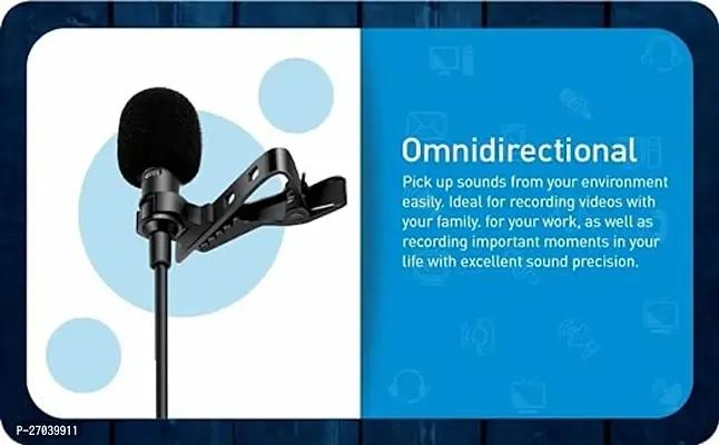 Professional Collar Mic for YouTube Grade Lavalier Microphone Omnidirectional with Easy Clip On System shy; Perfect for Recording Voice/Interview/Video Conference/Podcast/i-Phone/Android-thumb4