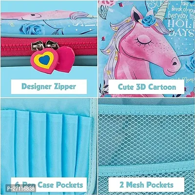 Stylish Unicorn Print Large Capacity Hardtop Pencil Case Zip Organizer for Kids-thumb3