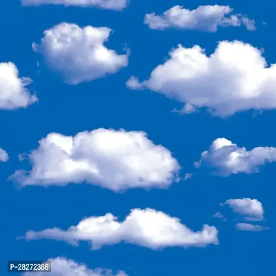 Stylish Sky Blue Cloud Peel 200 * 45cm Self Adhesive Wallpaper-thumb0