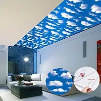 Stylish Sky Blue Cloud Peel 200 * 45cm Self Adhesive Wallpaper-thumb1