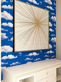 Stylish Sky Blue Cloud Peel 200 * 45cm Self Adhesive Wallpaper-thumb3