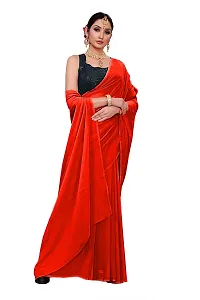 RK Fashions Women's Plain Georgette Saree with Full Stitched Blouse | Red-thumb4