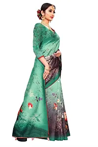 RK FASHIONS Green & Blue Women's SILK Saree With Blouse Piece-thumb2