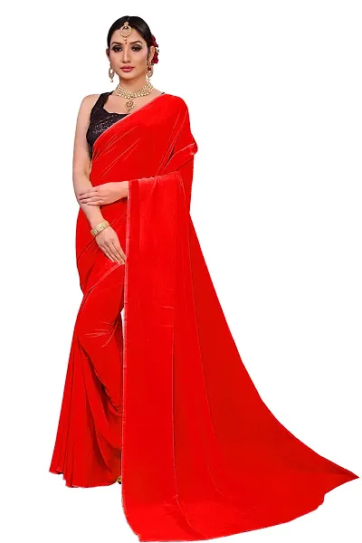 FANCYNINE Women's Georgette Saree with Full Stitched Blouse |