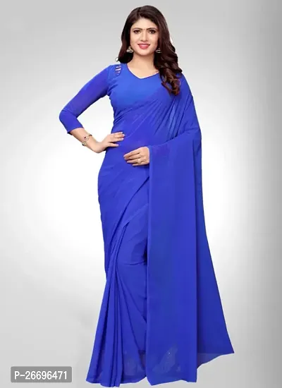 Beautiful Plain Georgette Saree for Women