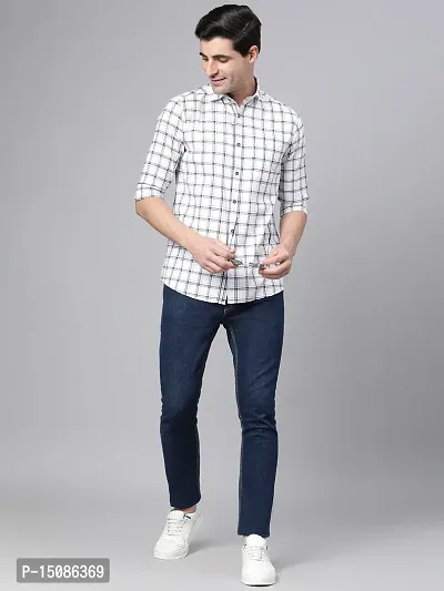 Men Slim Fit Printed Spread Collar Casual Shirt-thumb2