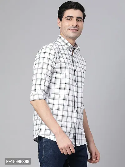 Men Slim Fit Printed Spread Collar Casual Shirt-thumb5