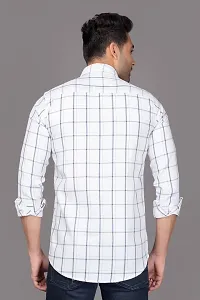 Men Slim Fit Checkered Slim Collar Casual Shirt-thumb2