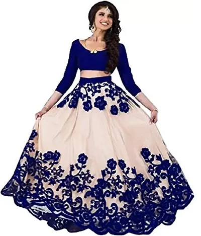 Radhe Creation Women's Net Semi-stitched Lehenga Choli