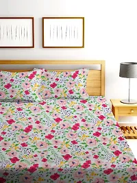 glace cotton double bedsheet with two pillow covers-thumb1