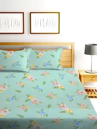 glace cotton double bedsheet with two pillow covers-thumb1