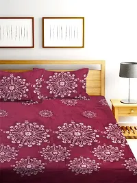 Classic Cotton Printed Double Bedsheet with Pillow Cover-thumb1