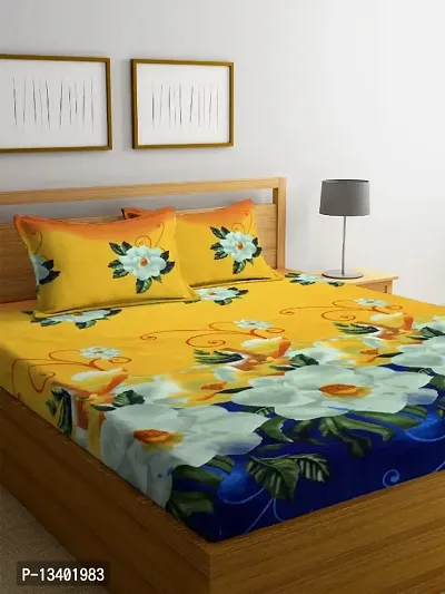 Classic Cotton Printed Double Bedsheet with Pillow Cover-thumb0