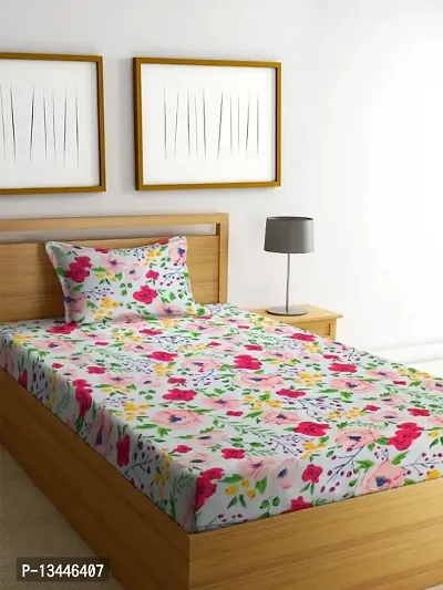 glace cotton single bedsheet with one pillow cover