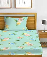 glace cotton single bedsheet with one pillow cover-thumb1