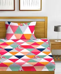 glace cotton single bedsheet with one pillow cover-thumb1