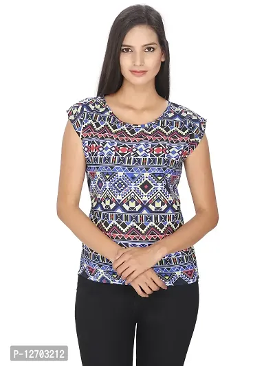 Aditii's Mantra Abstract Printed Polycrepe Women Top