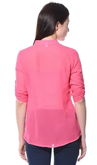 Aditii's Mantra Pleated Poly Georgette Women Shirt-thumb2