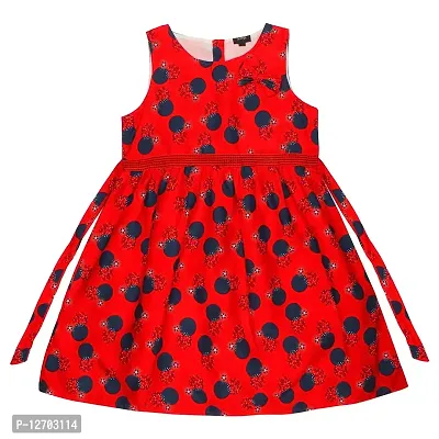 Aditii's Mantra Fashionable Kids Red Polka Kids Dress