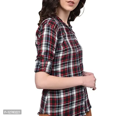 Aditii's Mantra Check Shirt for Women-thumb3