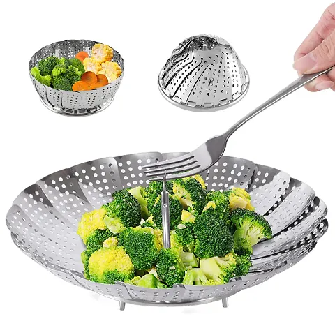 ZOCY Steamer Basket Stainless Steel Vegetable Steamer Basket for Steaming Cooking (LARGE (7 to 11))