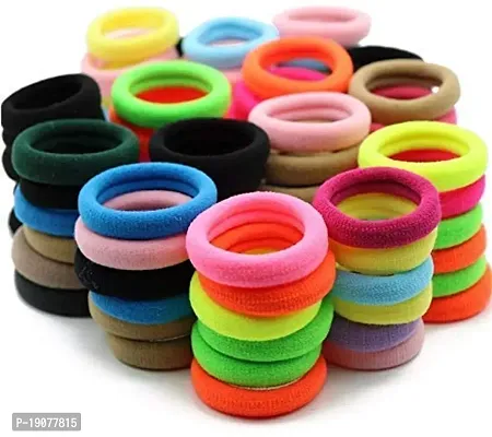 Hair Rubber Bands Pack of 100 Pieces Bright  Dark Random Color Elastic-thumb0