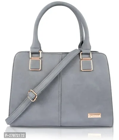 Stylish Grey PU  Handbags For Women-thumb0