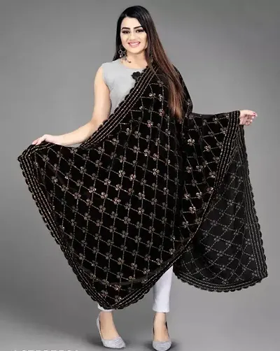 Stylish Velvet Embroidered Dupatta