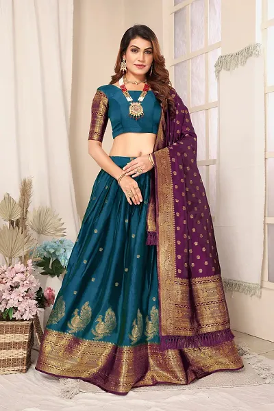 Stylish Art Silk Jacquard Lehenga Cholis for Women