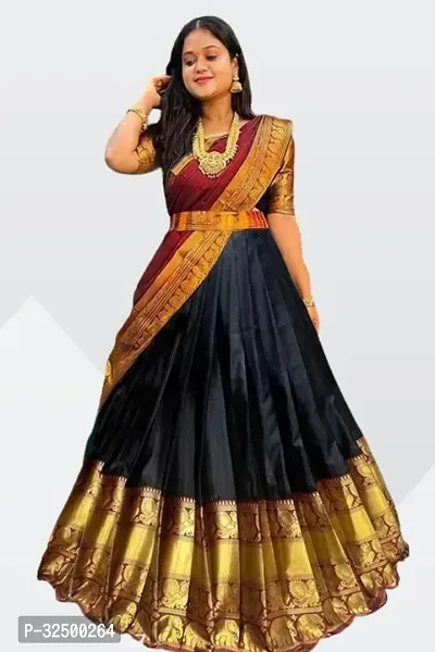 New Self Design Half Saree Lehenga Choli-thumb0