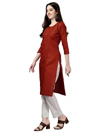 ARADHNA Women's Solid Cotton Straight Stitched Comfortable and Stylish Kurtis, Suitable (1003-0003)-thumb3