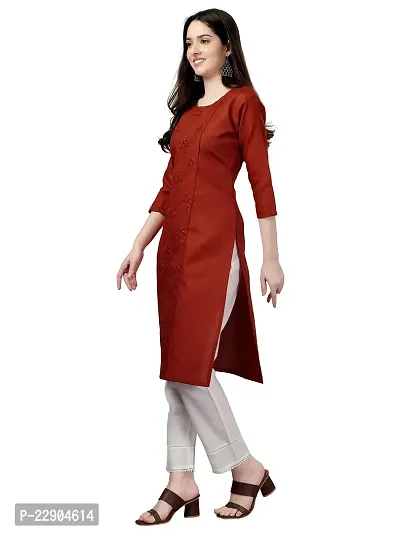 ARADHNA Women's Solid Cotton Straight Stitched Comfortable and Stylish Kurtis, Suitable (1003-0003)-thumb4