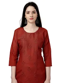 ARADHNA Women's Solid Cotton Straight Stitched Comfortable and Stylish Kurtis, Suitable (1003-0003)-thumb2