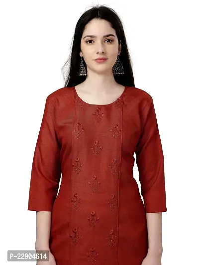 ARADHNA Women's Solid Cotton Straight Stitched Comfortable and Stylish Kurtis, Suitable (1003-0003)-thumb3