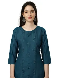 ARADHNA Women's Solid Cotton Straight Stitched Comfortable and Stylish Kurtis-thumb2